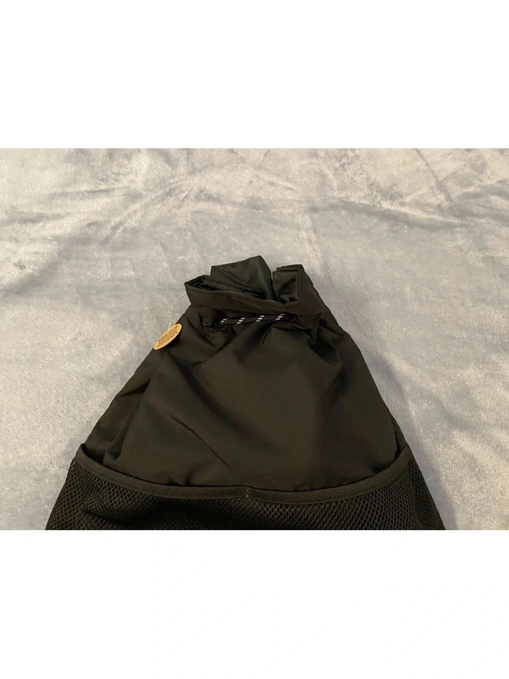 Victorias Secret PINK Solid Black Drawstring Logo Backpack Purse NWOT